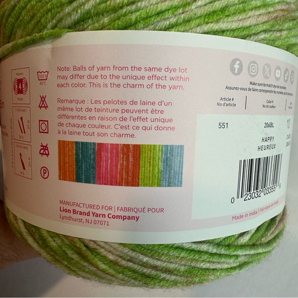 Lion Brand Mandala Ombre’ - HAPPY color-way. 1 ball 🔥 - Picture 7 of 7